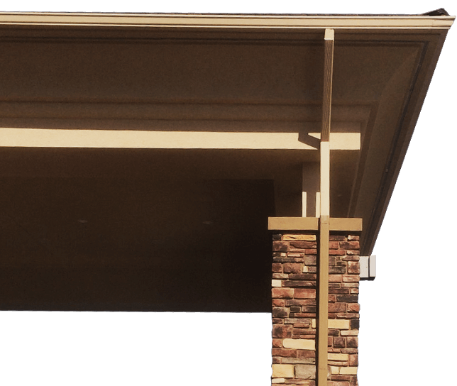 Seamless rain gutter being fabricated on site by City Seamless