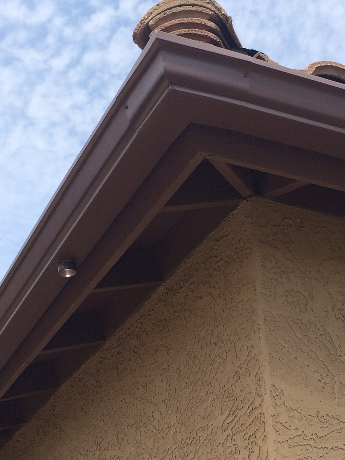 City Seamless K-style seamless rain gutter installation in Southern Nevada.