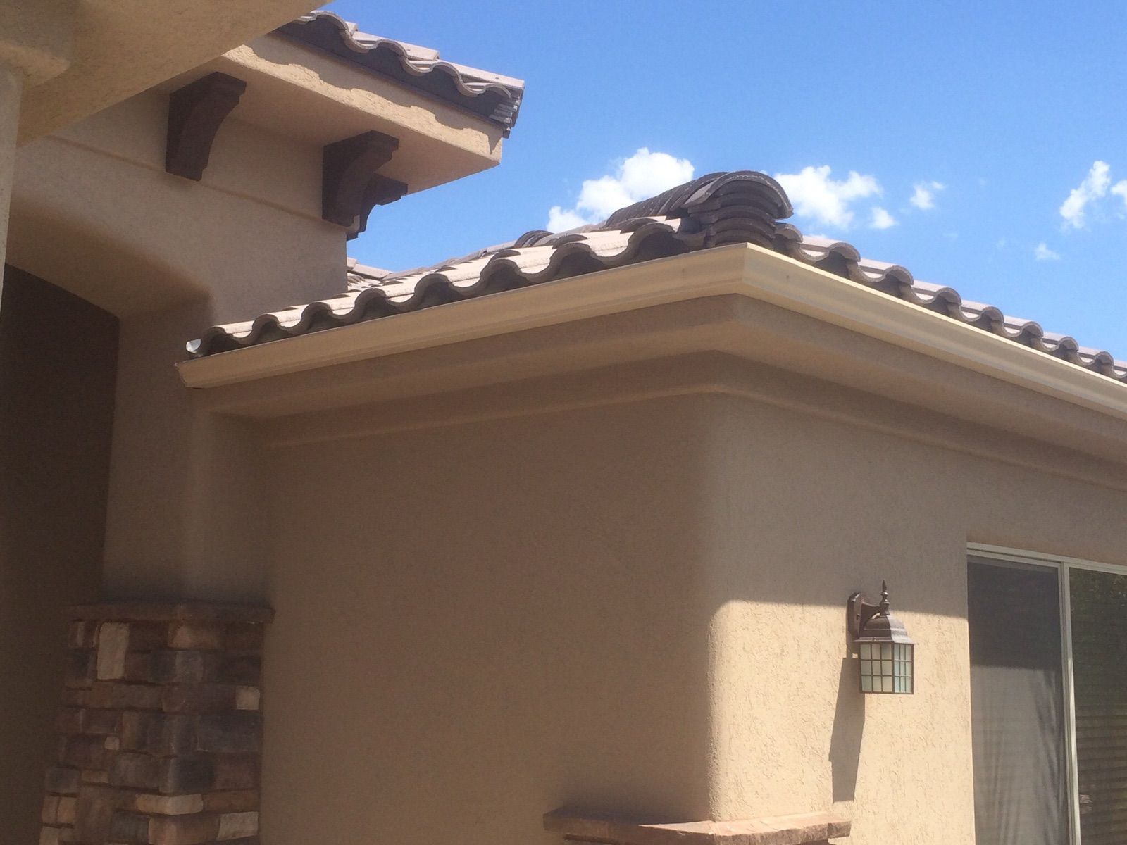 City Seamless K-style seamless rain gutter installation in Southern Nevada.