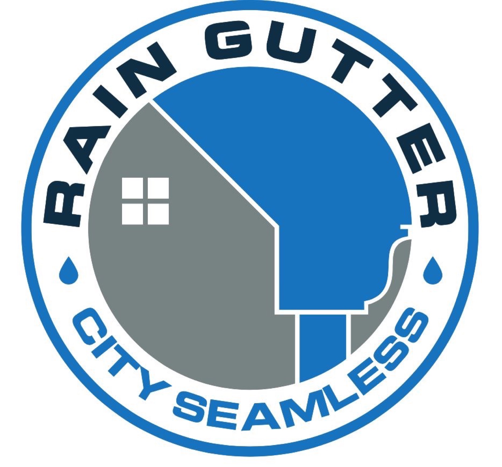 City Seamless rain gutter installation crew and equipment photo.