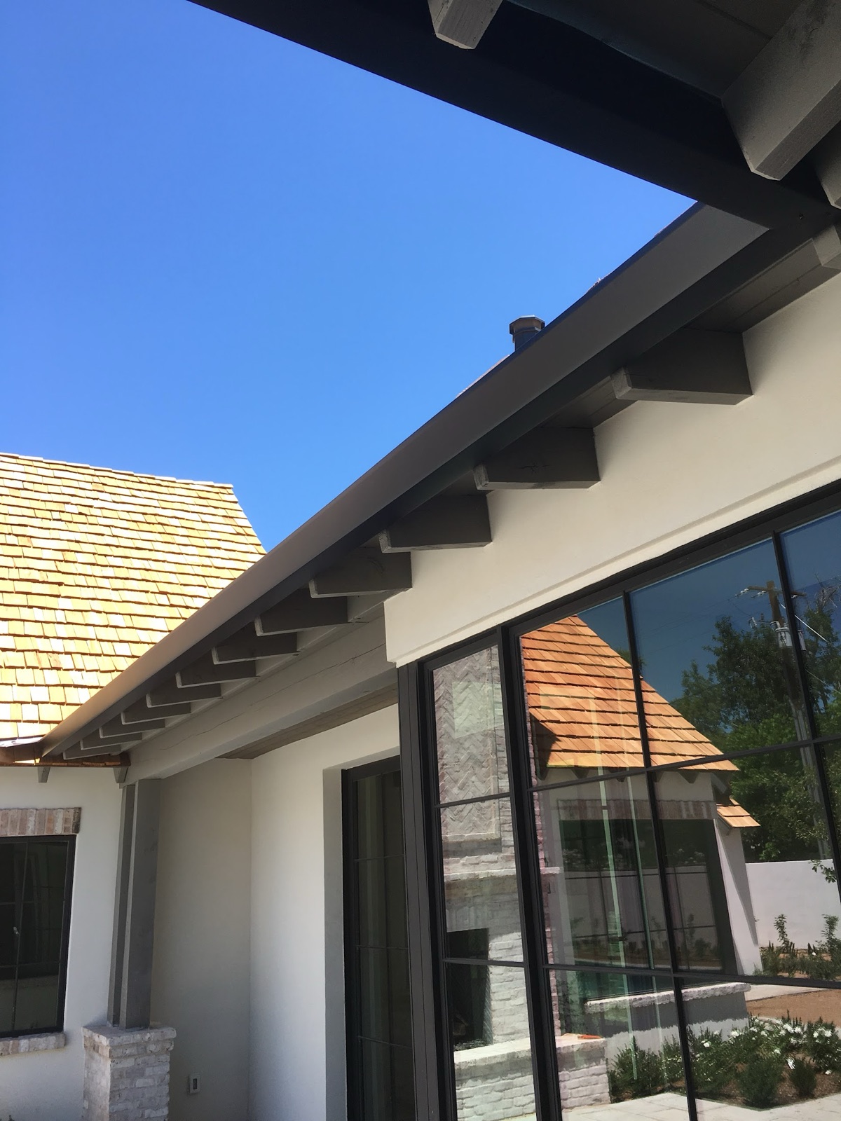 City Seamless straight-face gutter detail on a modern Southern Nevada roofline.