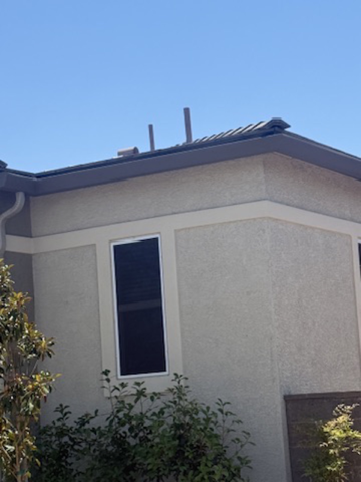 City Seamless straight-face gutter detail on a modern Southern Nevada roofline.