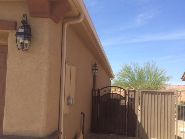 City Seamless K-style seamless rain gutter installation in Southern Nevada.