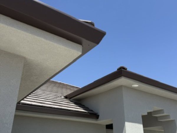 City Seamless straight-face gutter detail on a modern Southern Nevada roofline.