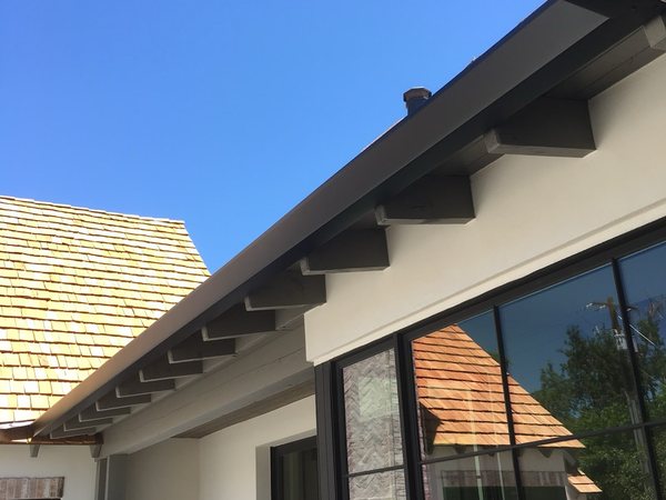 City Seamless straight-face gutter detail on a modern Southern Nevada roofline.