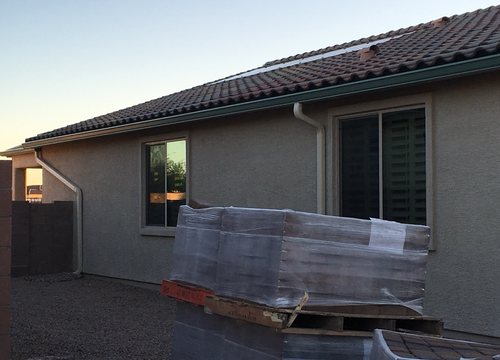 City Seamless K-style seamless rain gutter installation in Southern Nevada.